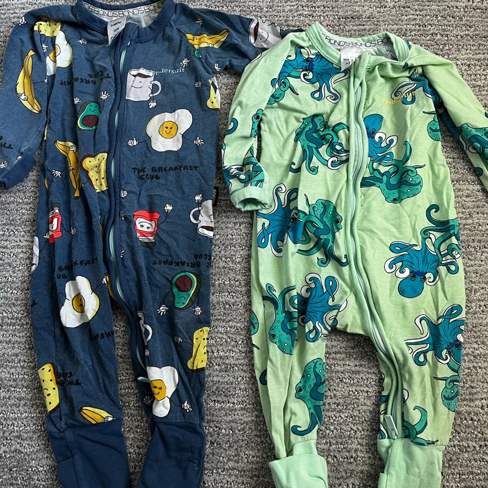 Bonds Kids wondersuits - Navy and Mint